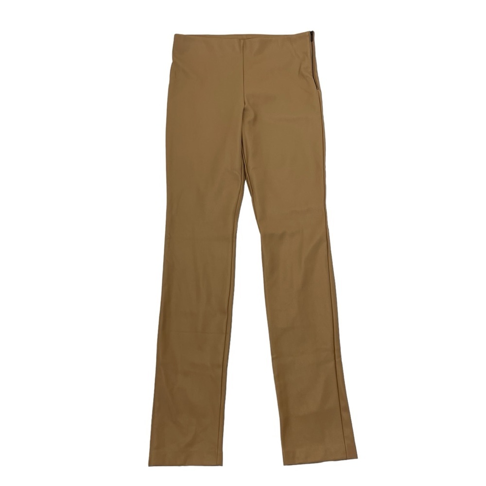 Zara Faux Leather Stretch Pants Large Camel